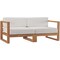 Modway Upland Outdoor Patio Teak Wood 2-Piece Sectional Sofa Loveseat-EEI-4256-NAT-WHI-SET